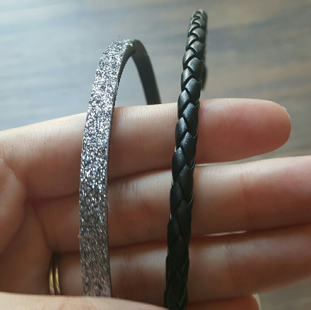 HT | Leather & Silver Glitter Headbands